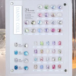 24 Color Gel Polish Set Glitter Sequin Gel With Display Card Soak Off UV LED Gel Nail Polish Bright  Lacquer Polish Nail Gel Set