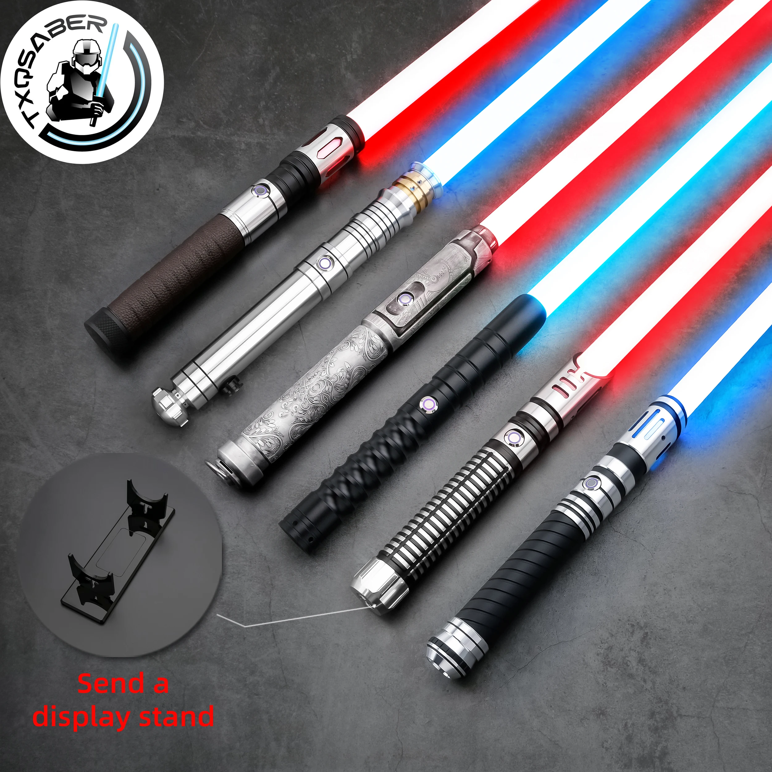 

TXQSABER Lightsaber Heavy Dueling Series SDRGB Pxiel Light Saber Blaster FOC Smooth Swing Metal Hilt Jedi Lasersword Adult Toys