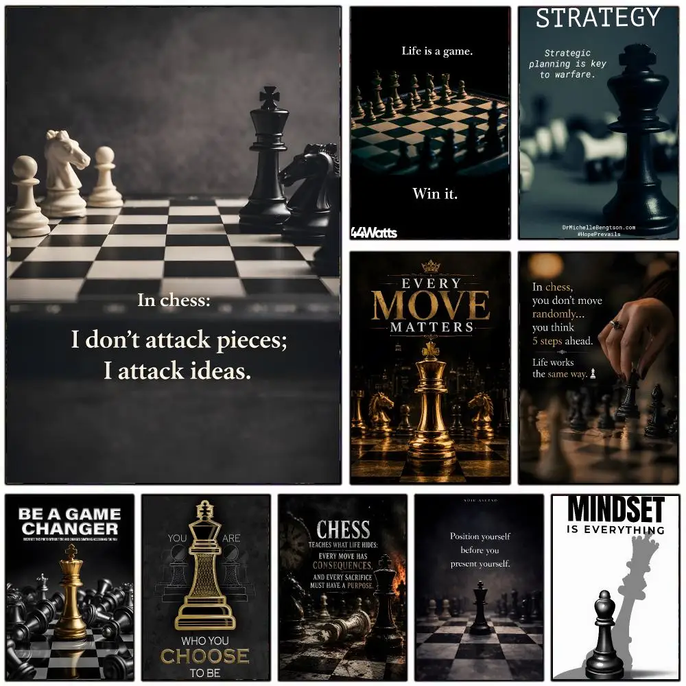 M-Motivational Chess Quotes Poster Modern Home Decoration Interior Design & Contemporary Wall Art Collection