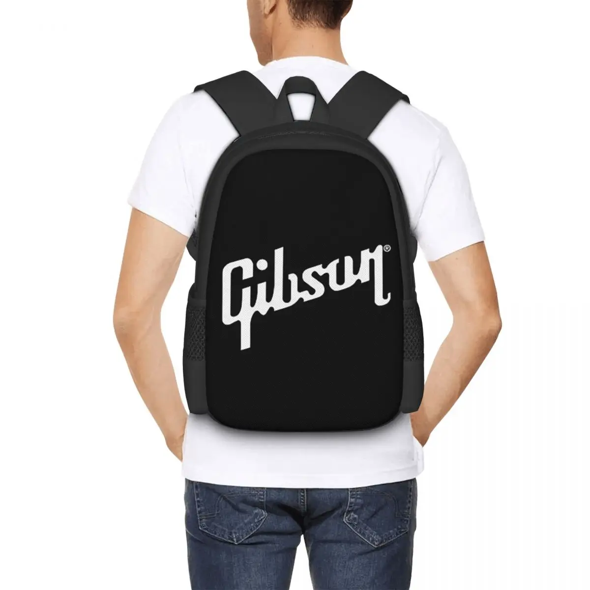 

Guitar Gibson Logo Student Backpack School Bag Hiking Travel Daypack for Men Women Fashion Bookbag Shoulder Bags