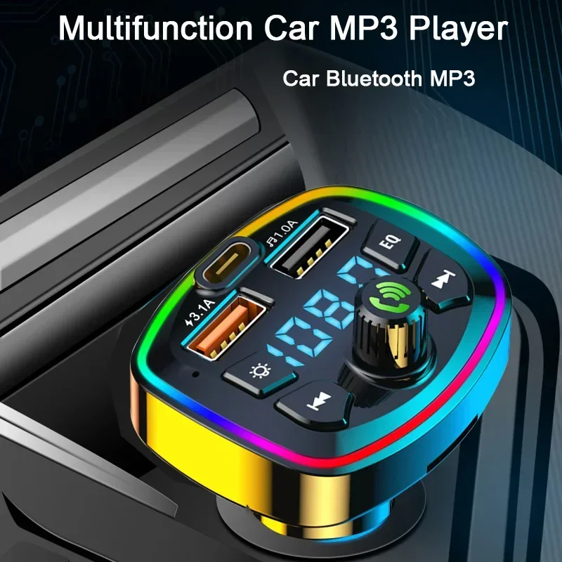Car Cigarette Lighter PD 3.1A Fast Charging Bluetooth Receiver Lossless MP3 Player Car Music USB Converter with Digital Display