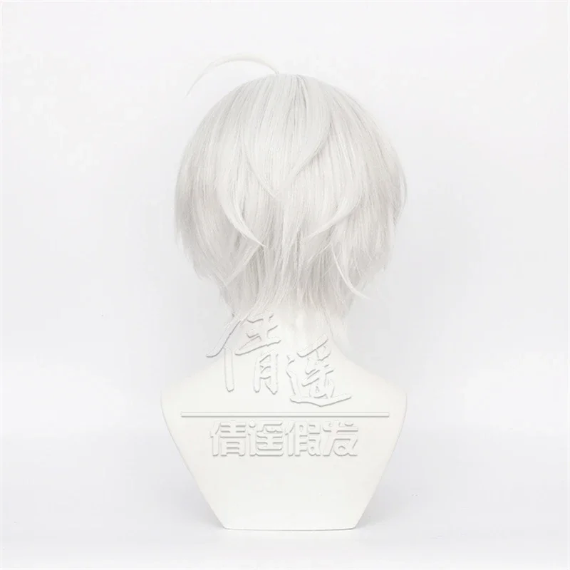 شعر مستعار غرفة تجسس أنيمي تأثيري ، قصير أبيض فضي ، شعر مقاوم للحرارة ، شعر مستعار للحفلات ، قبعة شعر مستعار