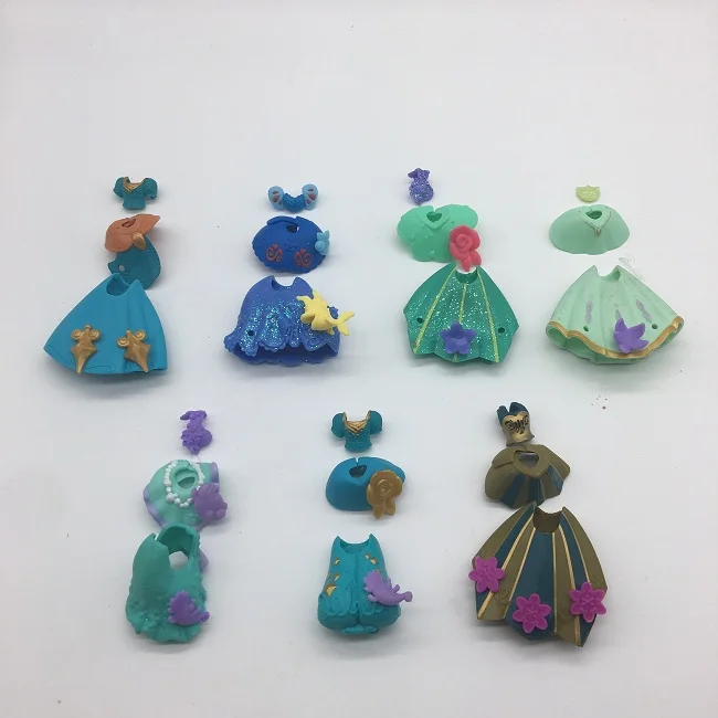 دمى أرييل تيانا رابونزيل أورورا الصغيرة يمكن ارتداؤها نسخة Q من ألعاب الأطفال النموذجية الطرفية الكرتونية