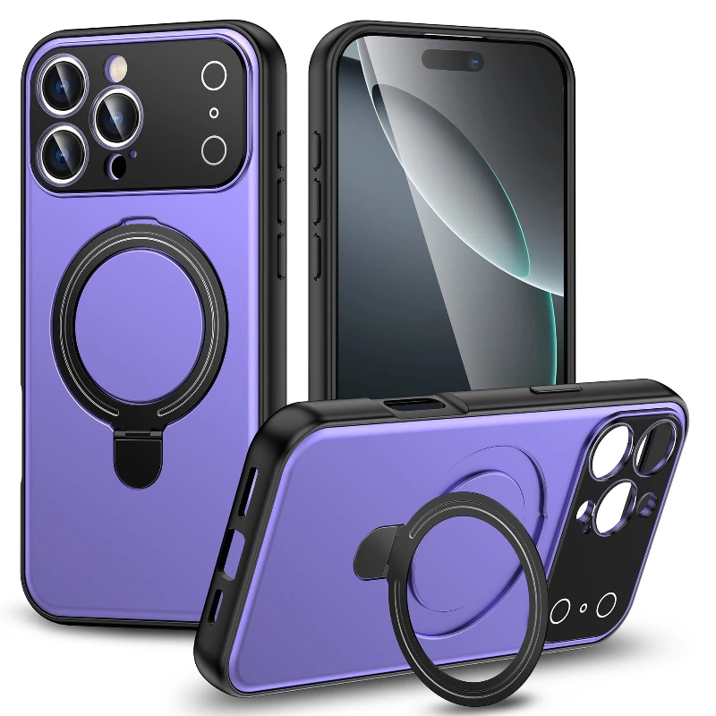 

New Minimalist Solid Color with Stand Phone Anti Fall Protective Case Suitable for Iphong15plus 16pro 17air Full Series