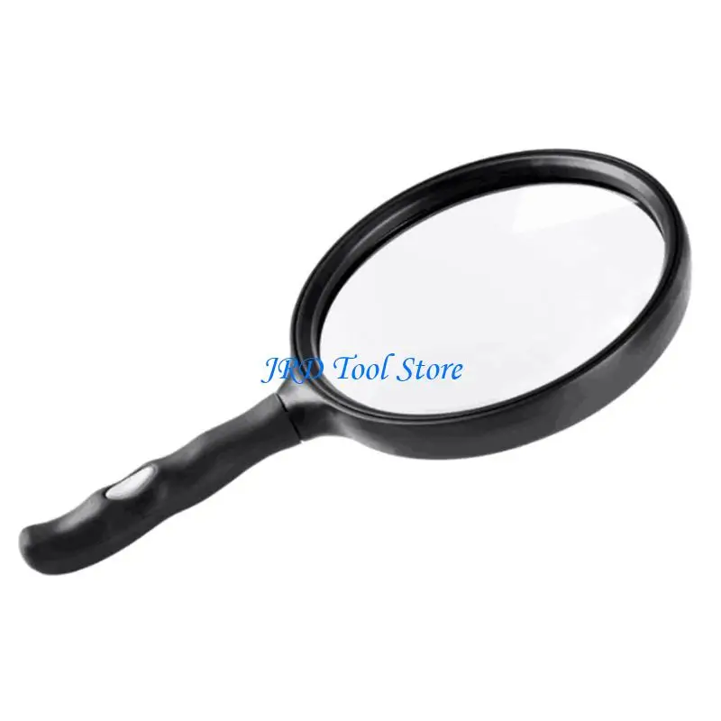 A2UD 130mm Large Lens Handheld Magnifier 2.5X Reading Newspaper Map Glass Ergonomic Handle Loupe for Seniors