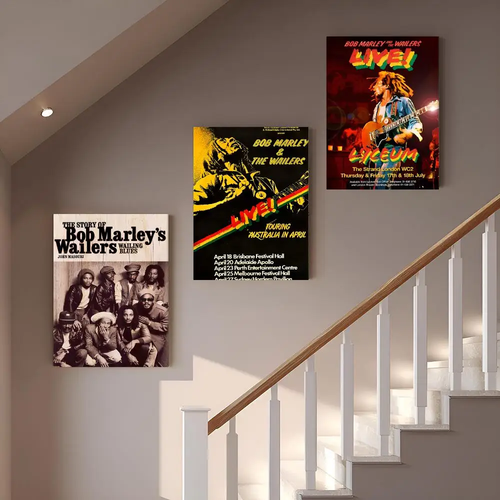 Band B-Bob Marley And The Wailers Framed Wall Painting Vintage Framed Wall Art Poster Canvas Elegant Home Decor Painting