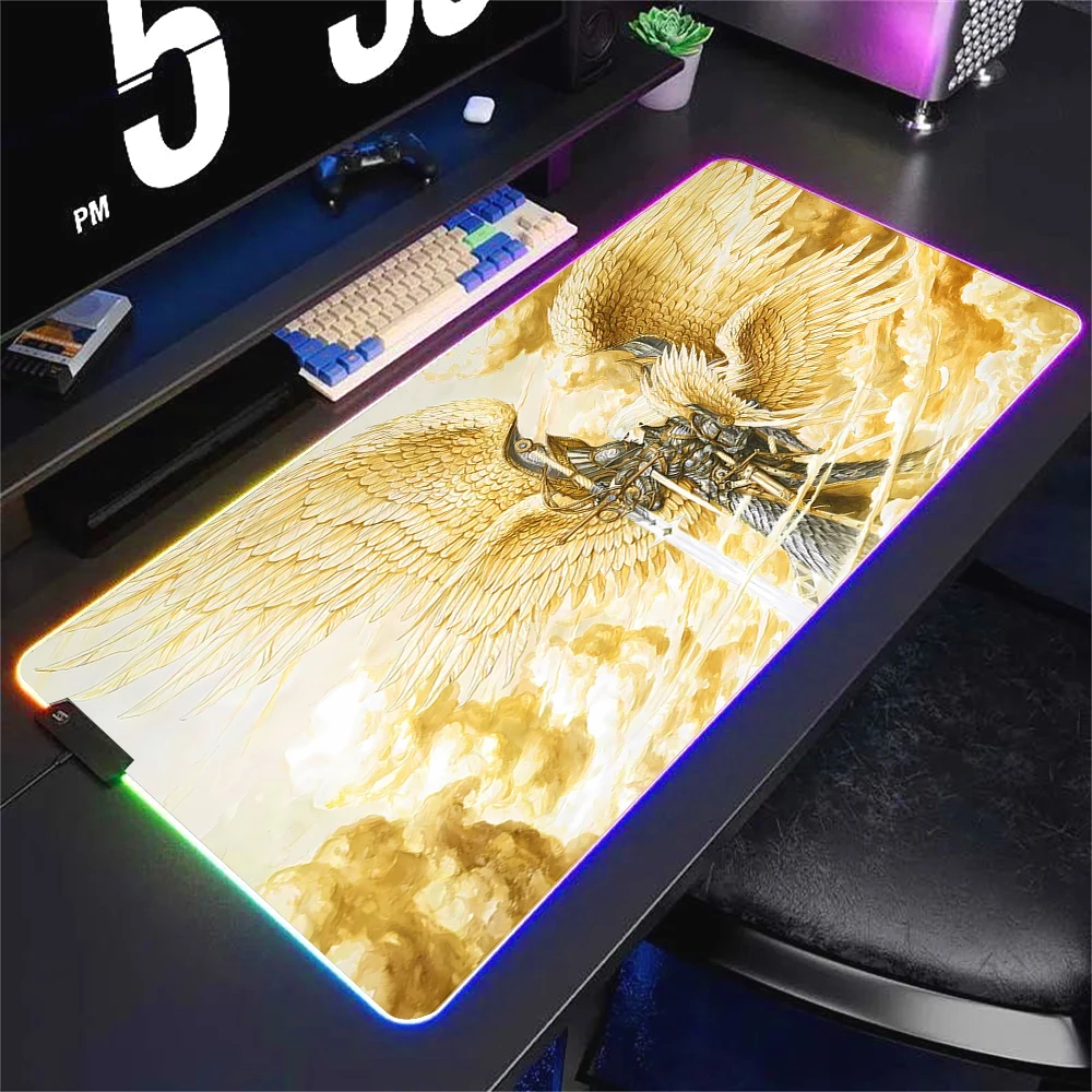 RGB Gamer Keyboard Mat Heroes of Might and Magic 3 Mouse Pad Mousepad Keyboards Computer Accessory Anime Shine Mausepad Mice XL