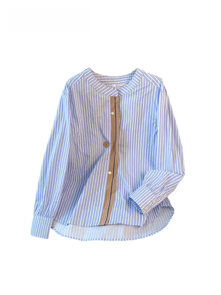

Chic Long Sve irt for plus Size Women Korean Sle Spring Faionable Casual Cotton irt Button up Striped Pattern