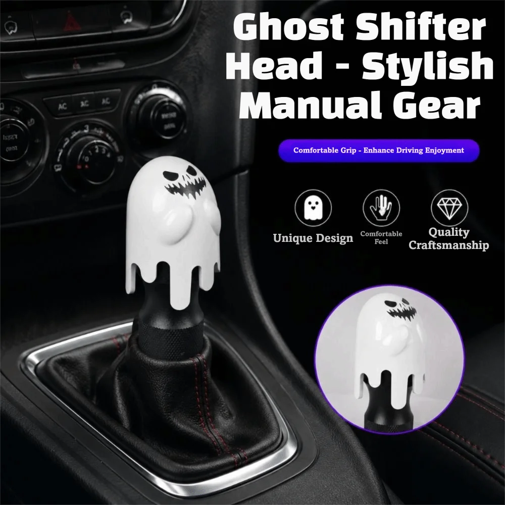 Twist-On Gear Knob Threaded Handle Threaded Mount Spirit Figure Decor Textured Base Universal Version Gear Shift Lever Handle