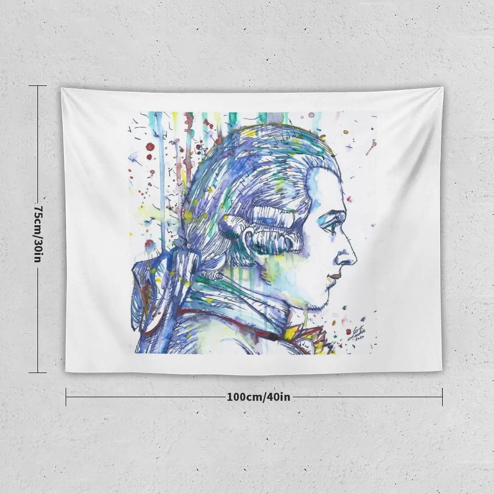 MARQUIS DE SADE watercolor and ink portrait Tapestry Decoration Pictures Room Wall Decoration Wall Tapestry