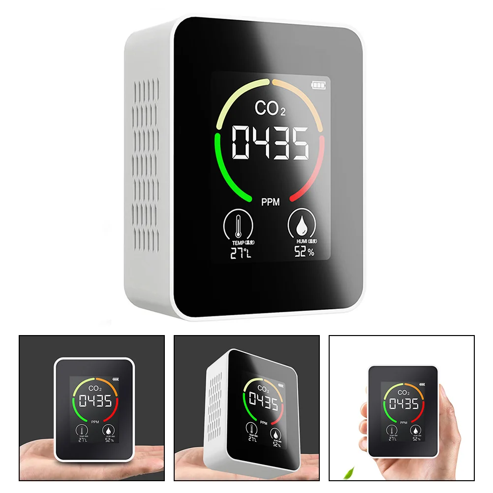 Moniteur de dioxyde de carbone, capteur de CO2, analyseur de gaz, compteur de température et d'humidité, 1 ensemble