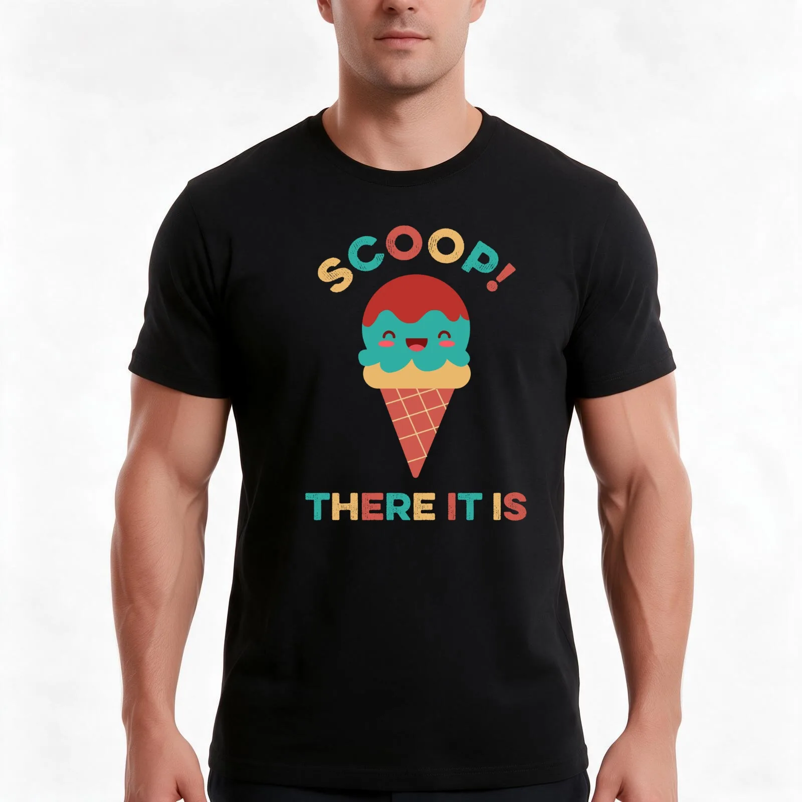 Scoop There It Is Tag Team T-Shirt, Summer Casual Cotton Tee, Oversized Streetwear Tops, Vintage Graphic Print, Unisex Men Women