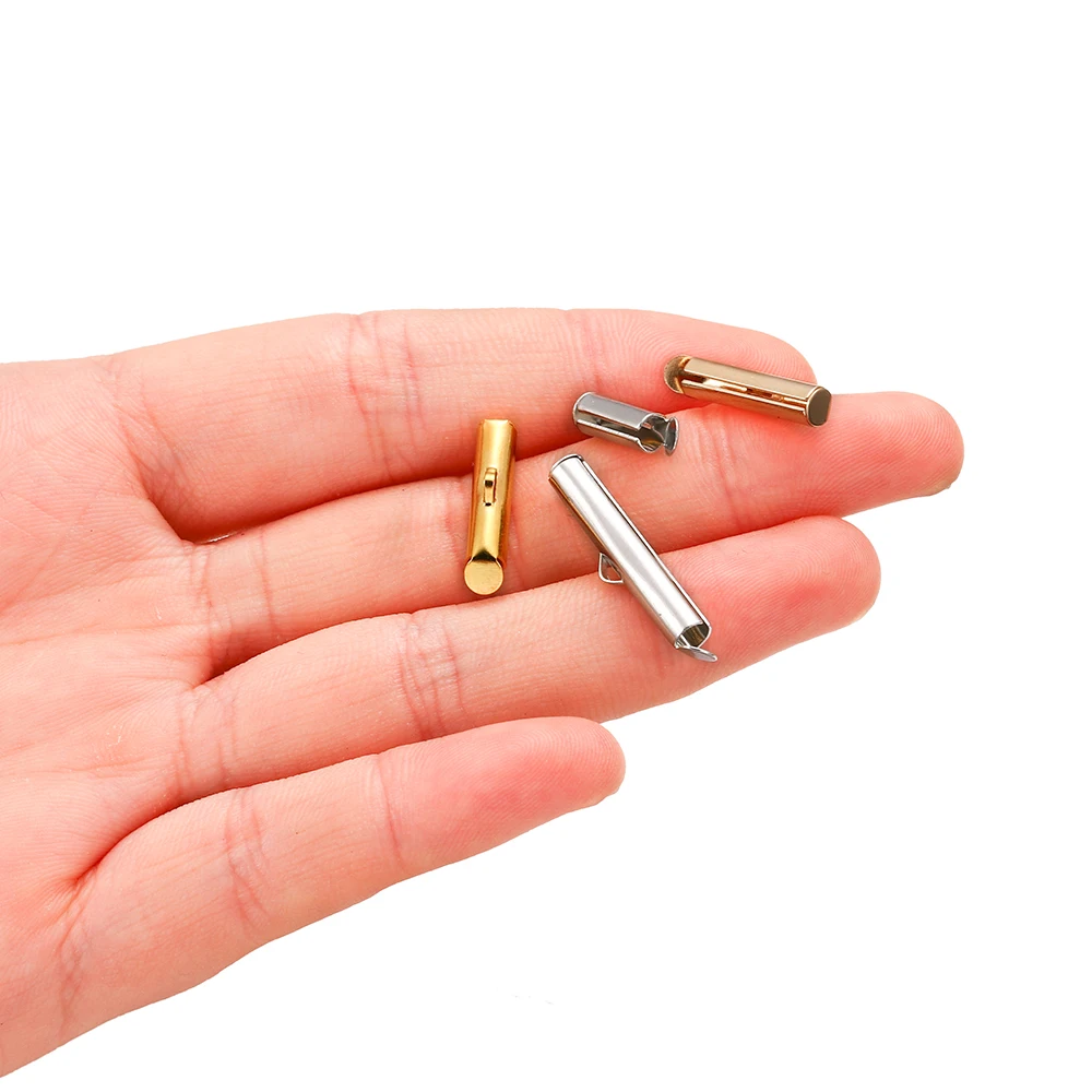 Criajend-Embouts coulissants pour perles, tubes de boucles de fermoir coulissant, connecteurs de bijoux à bricoler soi-même, accessoires exécutifs, 30-50 pièces
