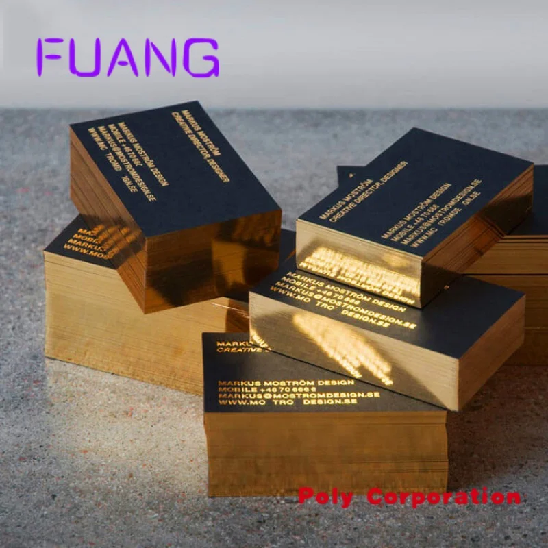 Custom  Factory accept custom sublimation cardboard gold stamping edge holographic business card with logo luxury