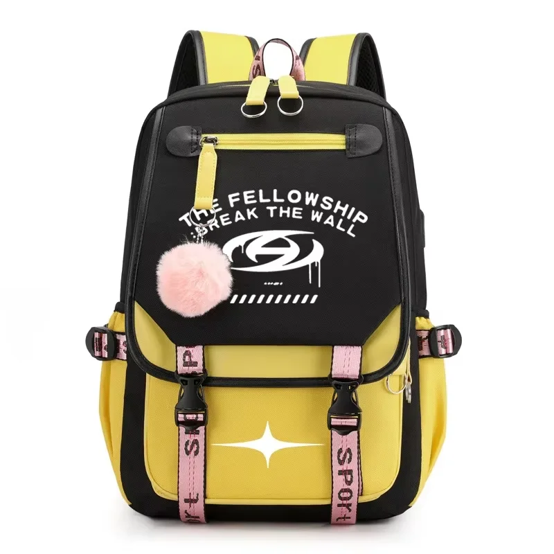 New Kpop Ateez Kawaii Backpack Teenager Canvas Book Bag Korean Band Mochila Feminina Fashion Pendant Casual SchoolBags