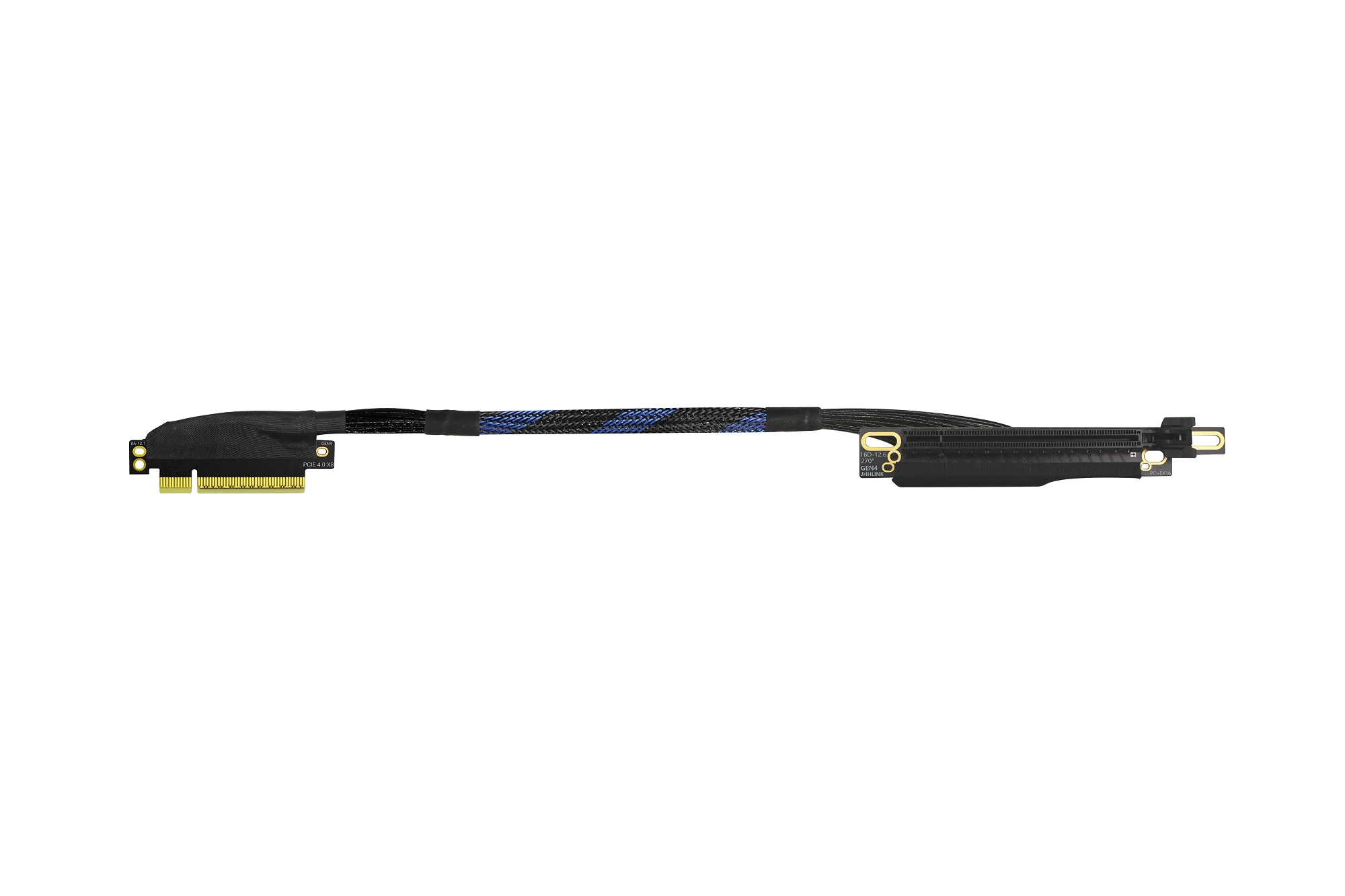 PCIE 4.0 X8 para X16 Riser Cable Adaptador de servidor AI esquerdo direito integrado com manga