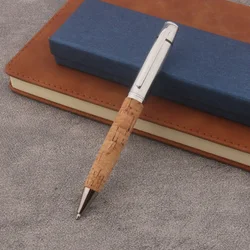 1pc leather Ballpoint Pen rotate Wood grain Stationery Office School Supplies Writing Gift pen