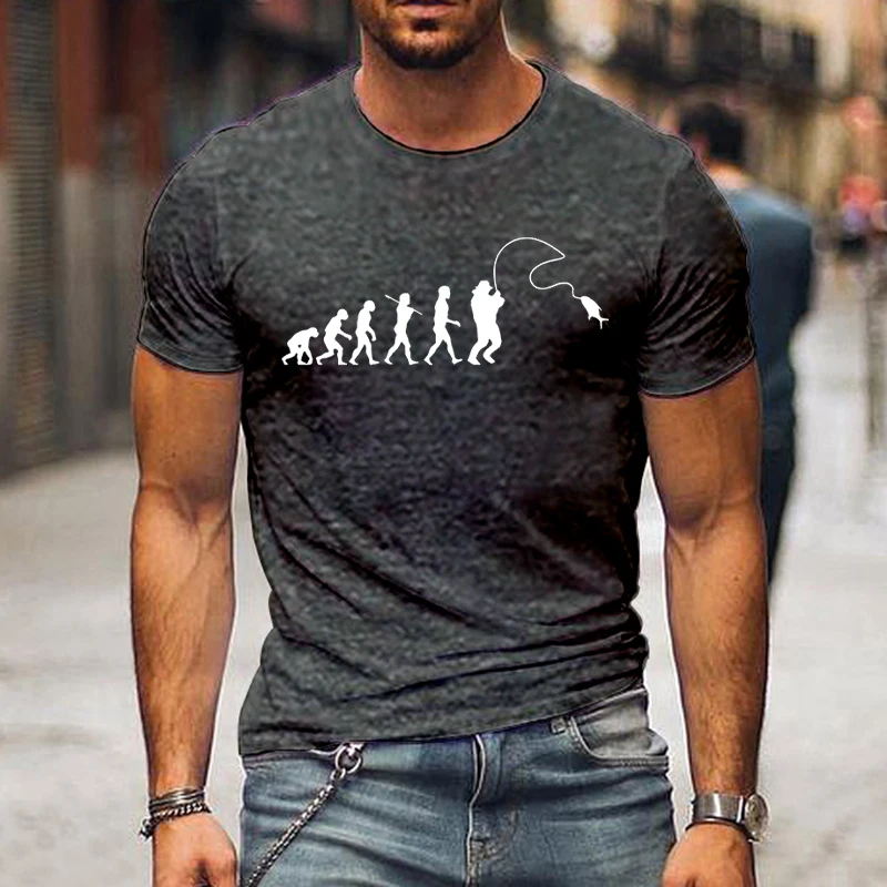 Evolution Fishinger T Shirt Men Women Tee Clothes Tshirts Fishinger Oversize Breathable Short Sleeve Hip Hop Luminous Tee Tops image 4