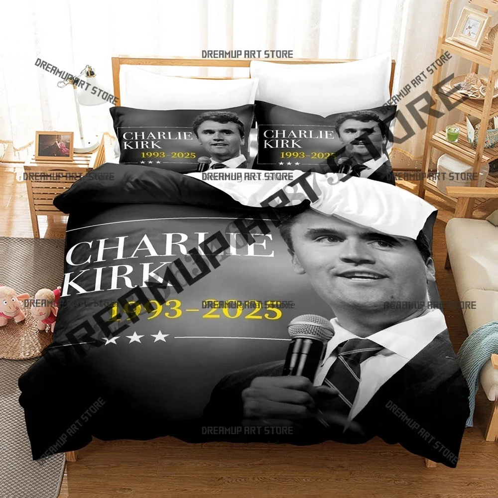 Fashion Anti Black Fighter Charlie Kirk Bedding Set Single Twin Full Queen King Size Bed Set Kids Bedroom Duvetcover Set