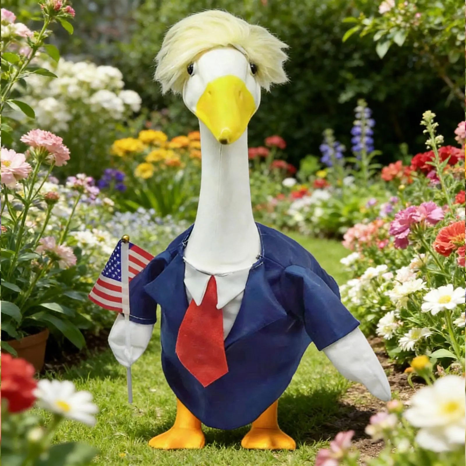 Porch Goose Costume Modern Polyester Outfit Garden Decoration for 23 Inch Decorative Bird Statue Holiday Decor