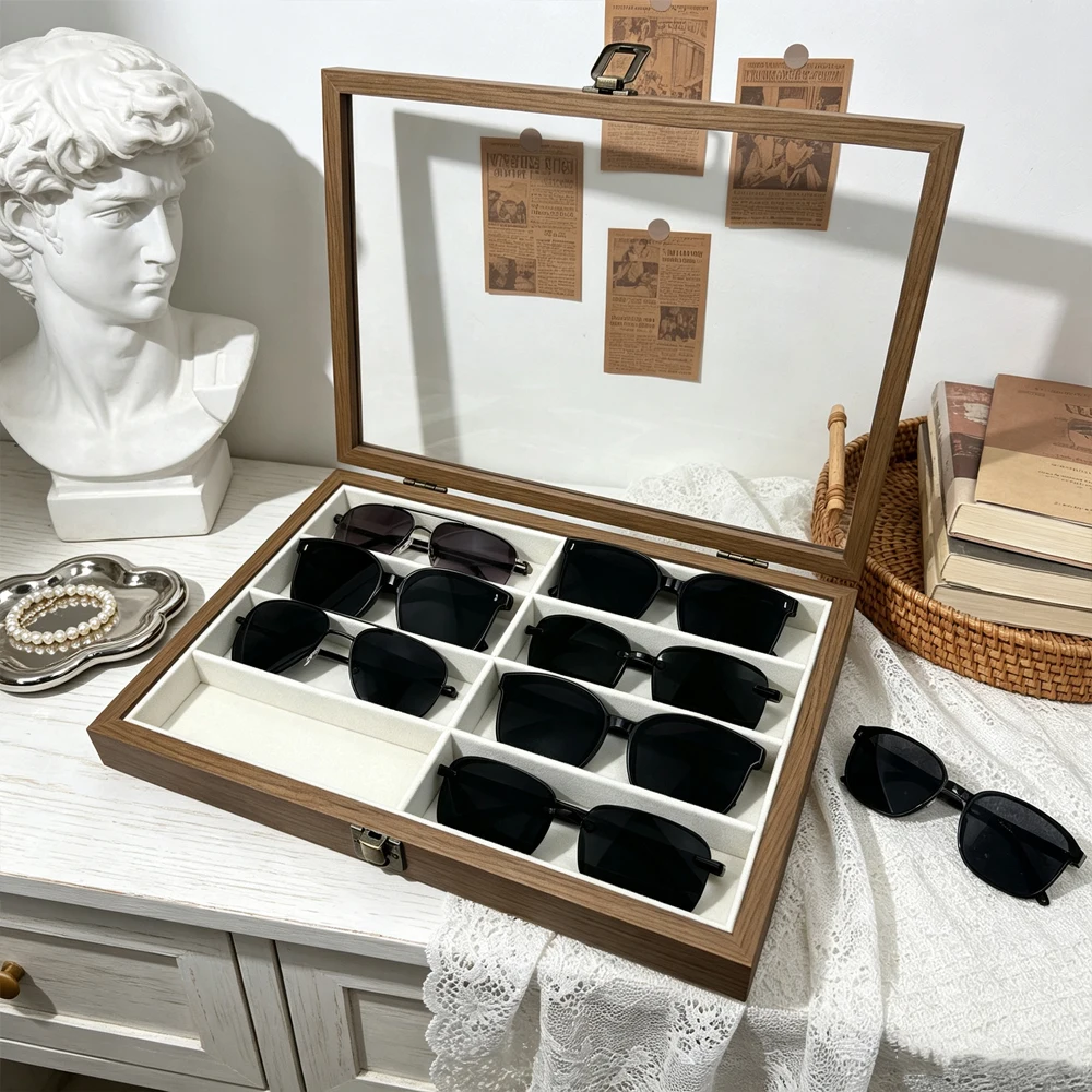 Sunshield Storage Box, an Eight-Slot Storage Box for Sunglasses, Can Be Used for Storing, Displaying, and Organizing Jewelry and Accessories