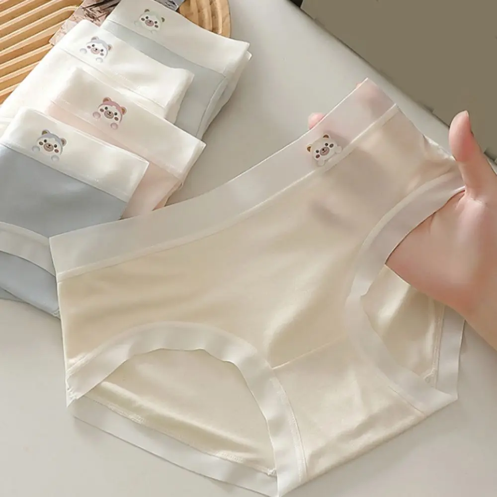 

5PCS Simple Cute Panties for Women Cotton Crotch Female Lingerie Seamless Briefs Underwear Bear Underpants Girls