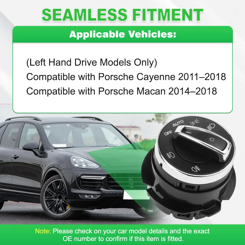 For Porsche Macan 2014–2018 for Porsche Cayenne 2011–2018 Headlight Control Switch 4 Pins  AN-3465  EWS-PS-010 95861353302