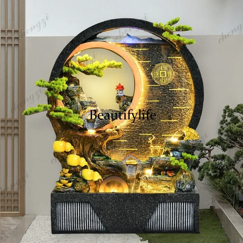 D80 Water curtain wall, running water wall opens, gifts rockery running water screen circulating  landscape to attract wealth
