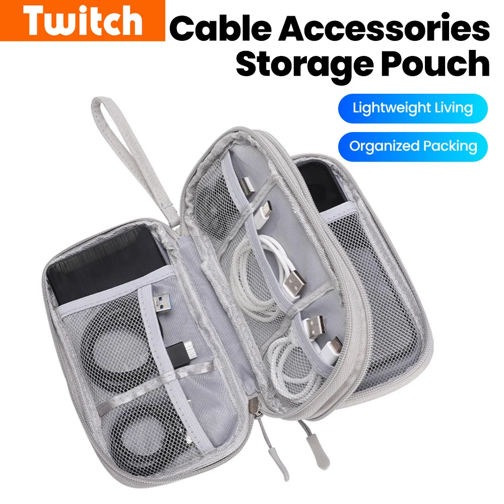 Electronics Organizer Bag Large Capacity Travel Essential Multi-Functional Storage Bag For Cable Power Bank Digital Accessories