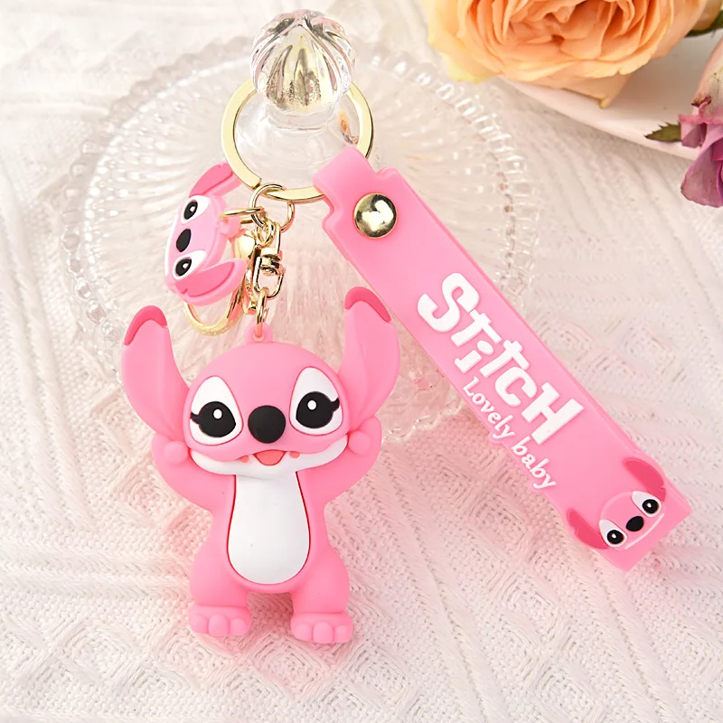 Lilo & Stitch Toys portachiavi Anime Stitch portachiavi Sweet Pink Angel Keychians portachiavi per auto da donna regalo di compleanno per ragazza