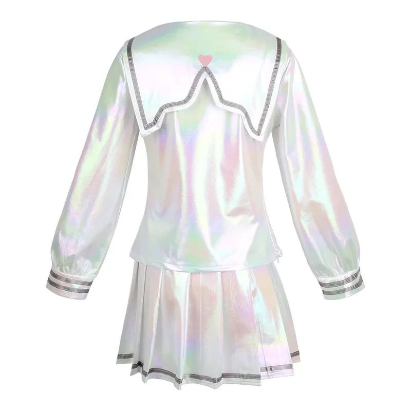 

MN1 Game NEEDY GIRL OVERDOSE KAngel Cosplay Costume Full Set of Clothing Sailor Suit Jk Uniform Laser Color Skirts Ribbon Wi8/yG