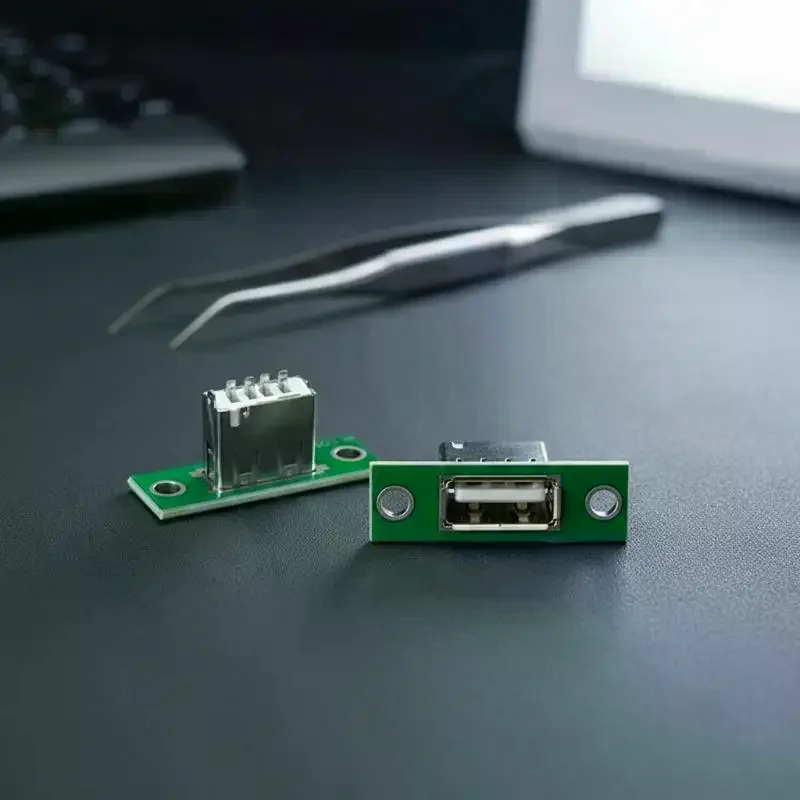 USB Repair Charging Port Connector 5Pcs Fixed Board DIY Panel Mount for Student Electronic Experiment Use