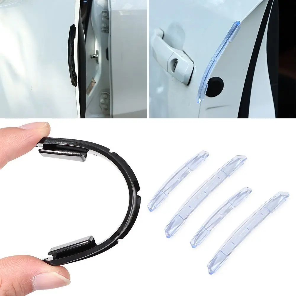 4 Pcs Self-adhesive Trim Molding Car Crash Barriers Scratch Protector Car Protection Strip Car Sticker Door Edge Guards