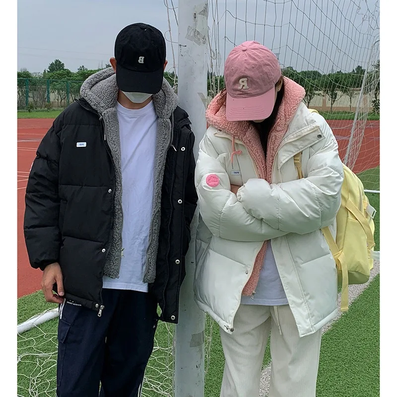 

2025 New Winter Thick Bread Jacket Korean Fashion New Gentle Style Fake Two-piece Spliced Parkas Female Clothing