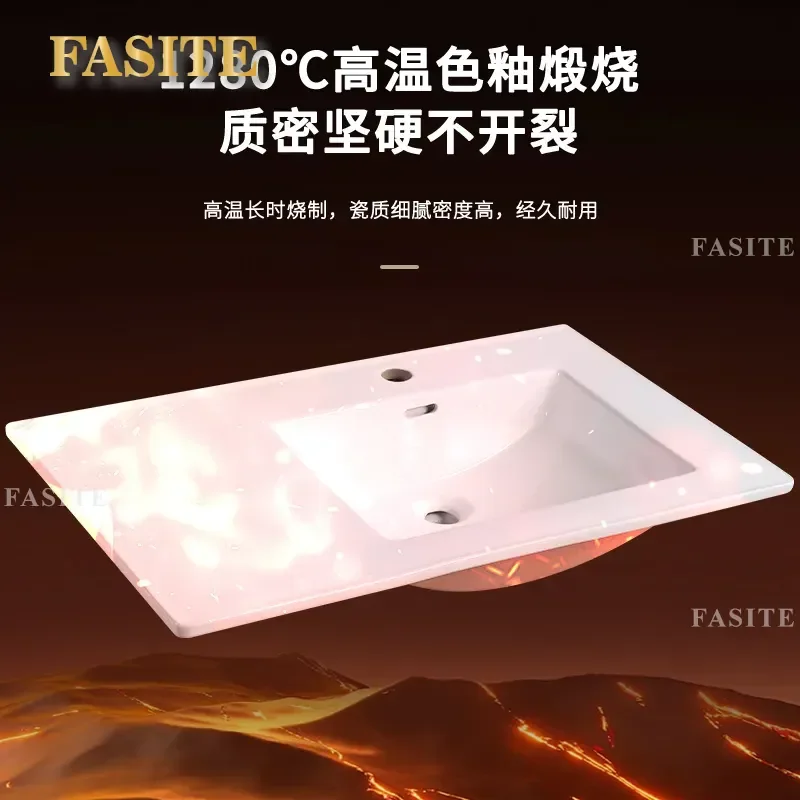 For Bathroom Counter Ceramic Integrated Wash Basin Left Right Single Sink Toilet Vanity Non Standard Cutting