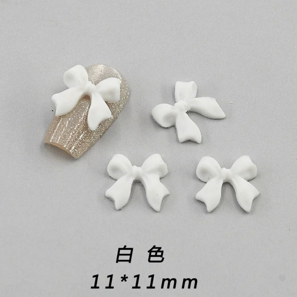 50pcs Bowknot Bowknot Nail Decoration Diy Nail Art 3D Frosted Ribbon Resin Manicure Durable Resin Resin Nail Charms