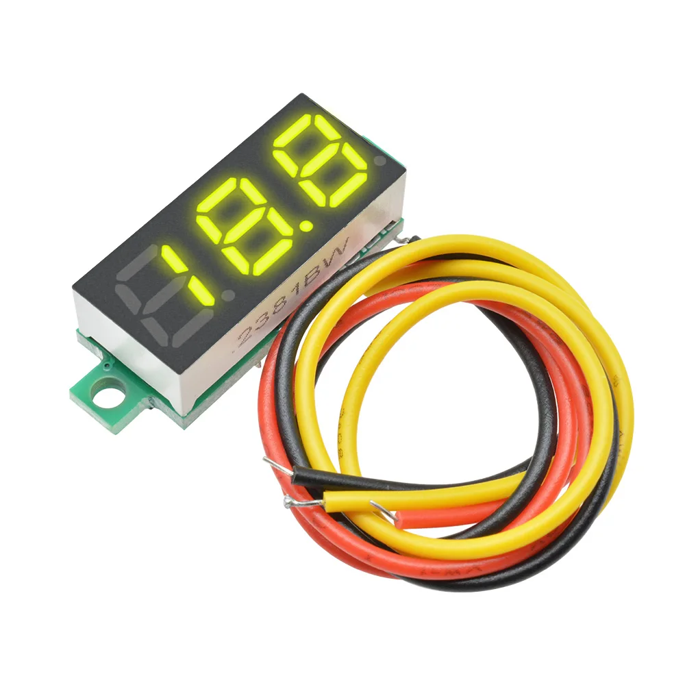 5PCS 0.28 inch 3-wire LED Digital Voltmeter DC0-100V Car Mobile Power Voltage Tester Red Green Blue Yellow White