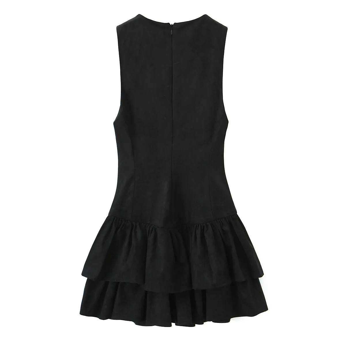 2025 novo outono estilo europeu e americano moda feminina sem mangas sexy quente menina em camadas vestido decorativo