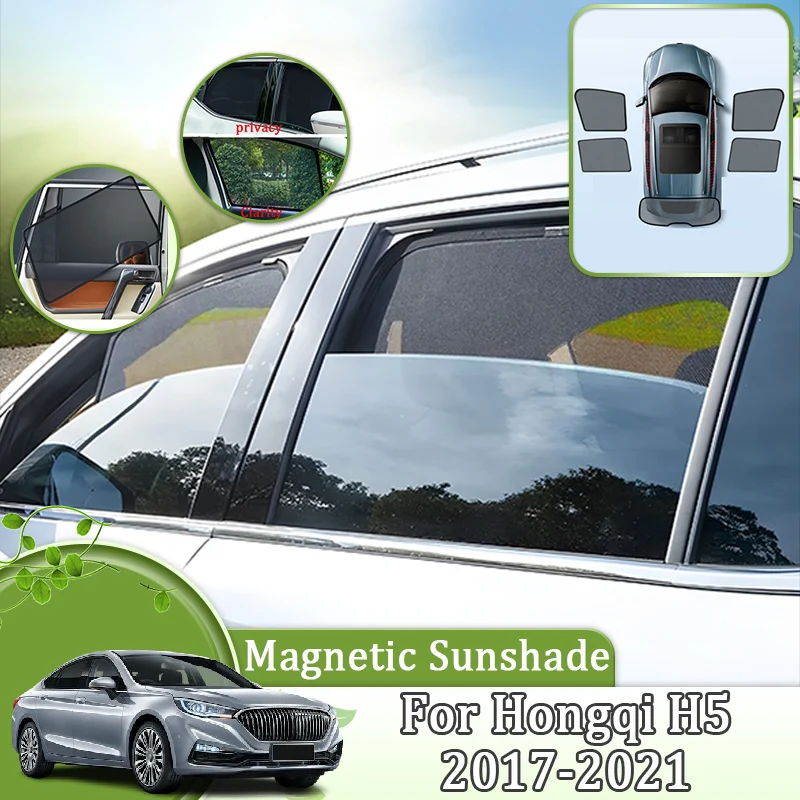For Hongqi H5 Accessories MK1 2017-2021 Car Window Mesh Sunshade Privacy Curtain Anti-mosquito UV Protection Sun Visor Auto Part