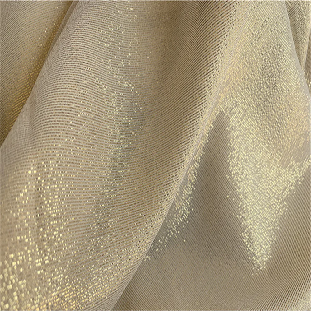 Shiny Royal Marrying Silk Lurex Fabric Metallic Gold Georgette GGT Metallic for Wedding Saree Formal Dresses