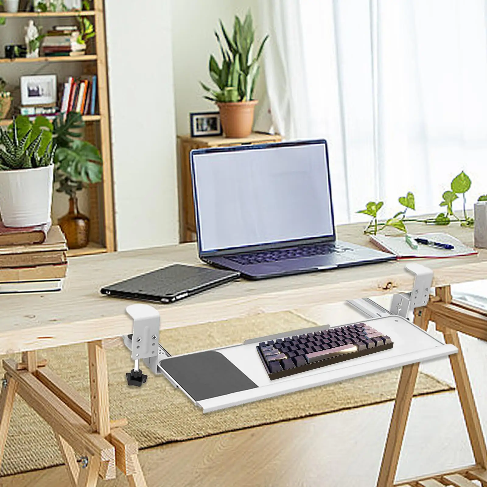 Under Desk Keyboard Tray Quiet Computer Desk Drawer for Home Improve Posture
