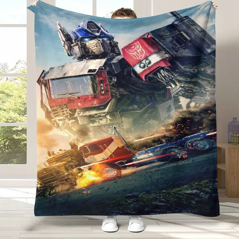 Classic T-Transformers Cartoon Flannel Blanket,Ultra Soft Warm Plush Throw for Home Bedroom Bed Sofa Cover Office Camping Picnic