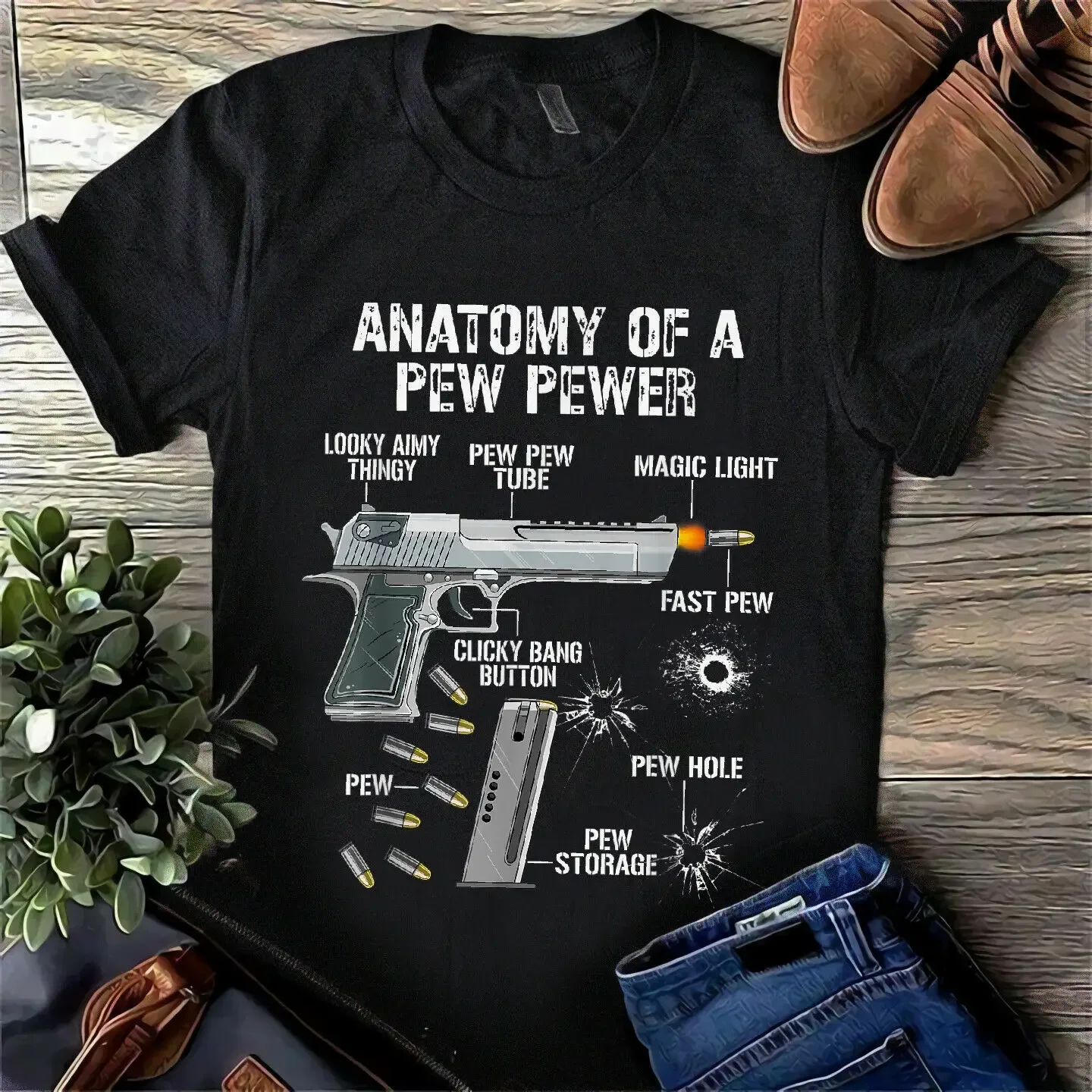 تشريح بيوير. مضحك مسدس الذخيرة تي شيرت 100% القطن س الرقبة الصيف قصيرة الأكمام عادية قميص رجالي حجم S-3XL #2