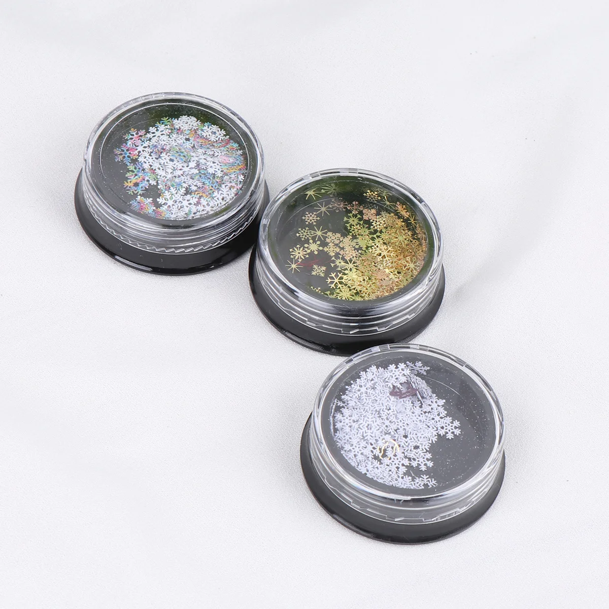 

3 Boxes Colorful Snowflake Nail Paillettes Easy Apply Nail Art Ornaments for Holiday Events Home Salon Decoration Supplies