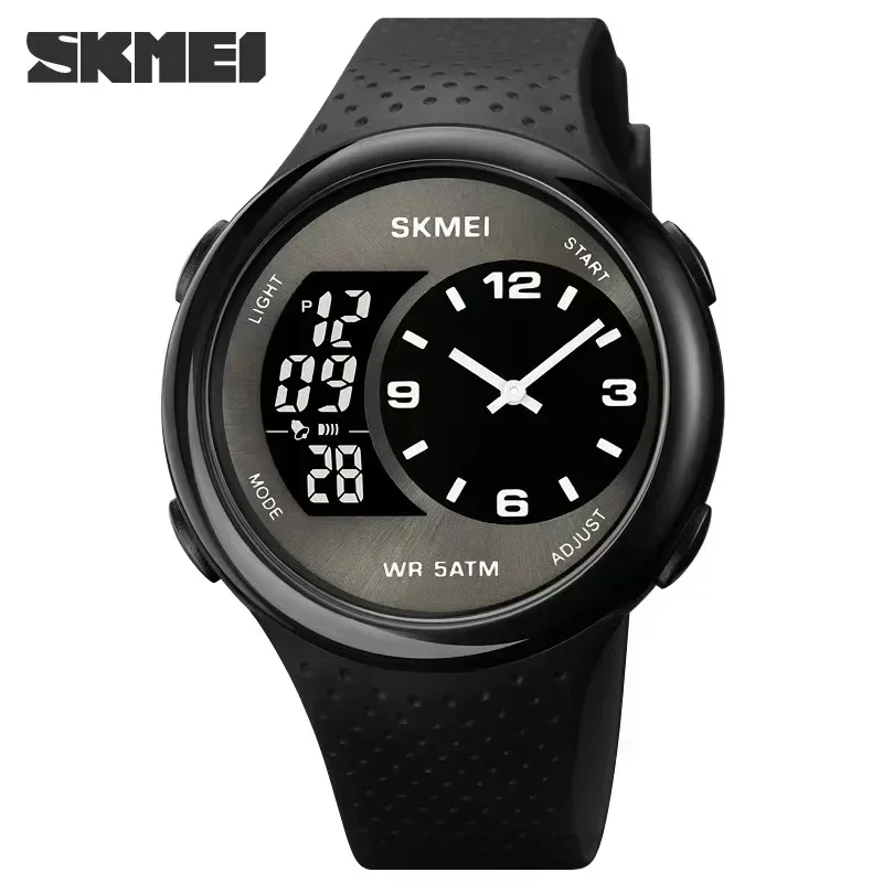 

SKMEI1899 Mens Multifunctional Chronograph Calendar Wristwatch Clock reloj hombre Creative 3 Time Back Light Digital Sport Watch