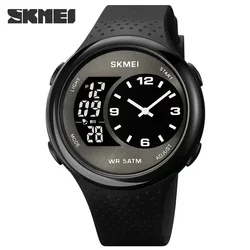 SKMEI1899 Mens Multifunctional Chronograph Calendar Wristwatch Clock reloj hombre Creative 3 Time Back Light Digital Sport Watch