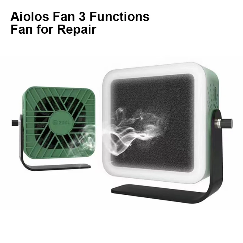 

2UUL AIOLOS Fan 3 in 1 Smoke Extracting Cooling Lighting Fan for Motherboard Repair Portable PCB Welding Repair Cooling Fan