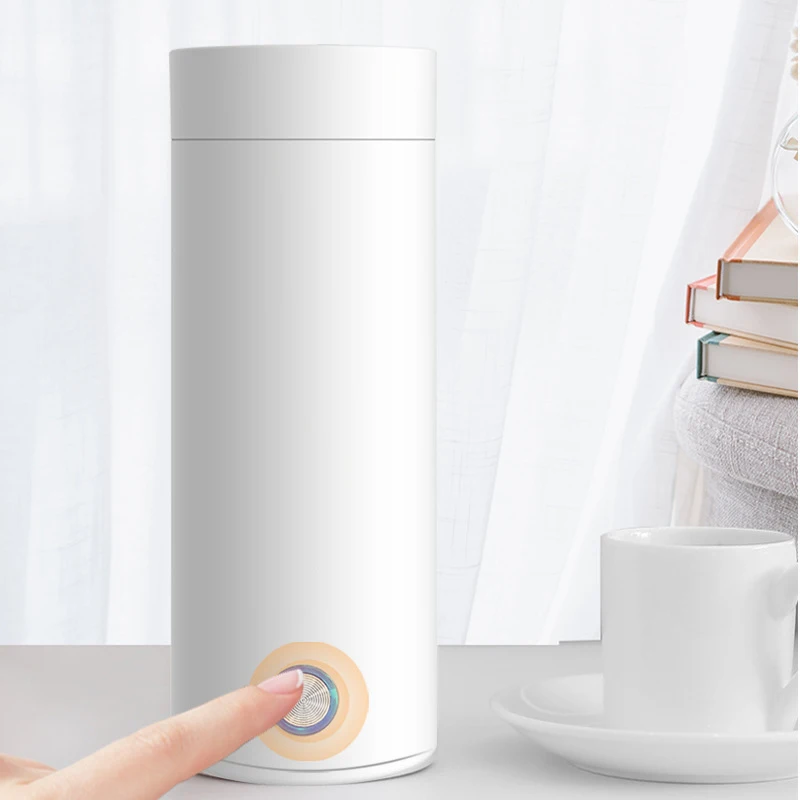 220V 110V Boiling Water Electric Heating Kettle EU US Plug Coffee Milk Tea Heated Cup Thermos Portable Work Office Water Bottle
