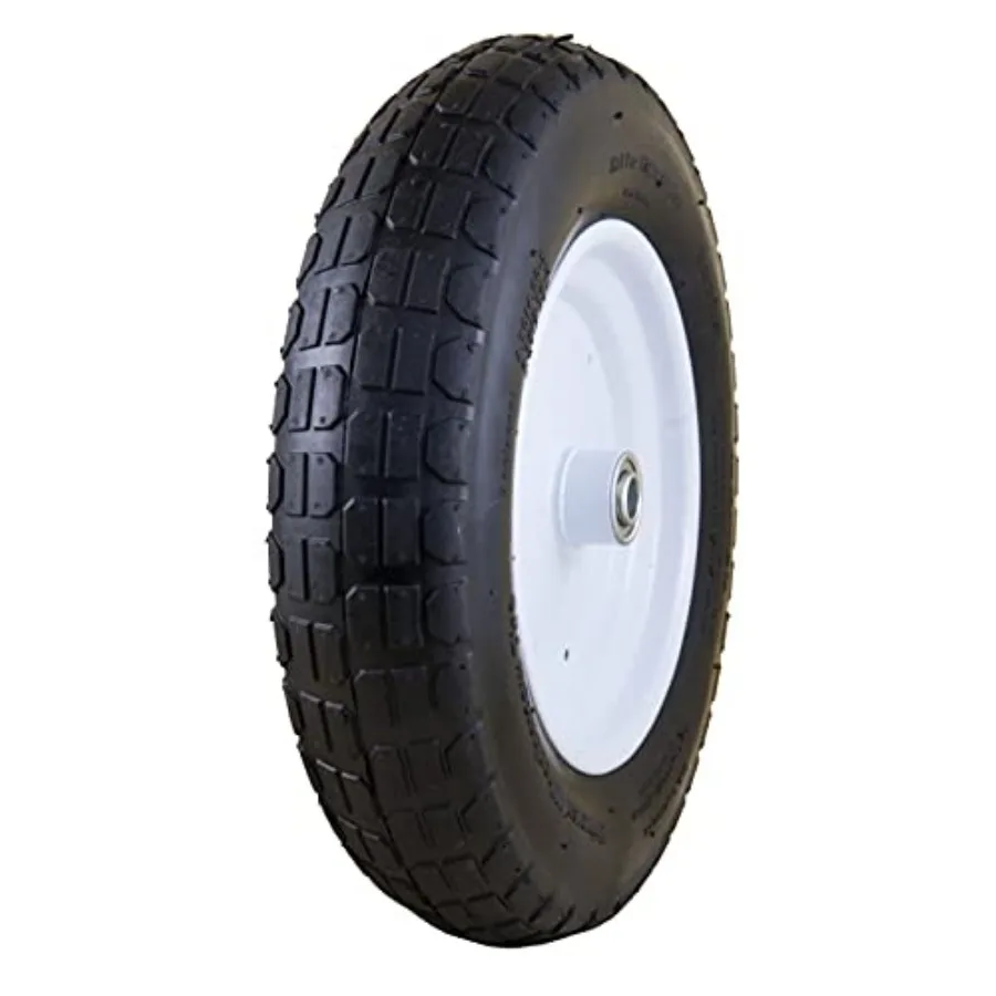 

Marathon 14.5" Universal Replacement Wheelbarrow Wheel with Adapter Kit, Black
