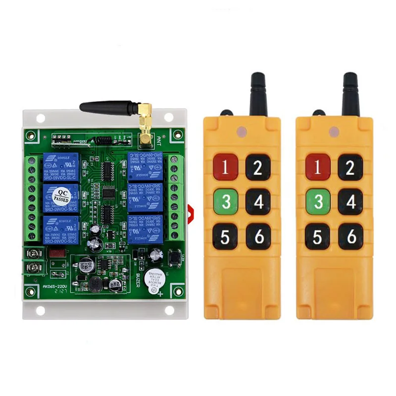 2000 متر DC12V 24 فولت 36 فولت 6CH 6 CH اللاسلكية التحكم عن بعد مصباح ليد التبديل التتابع الناتج راديو RF الارسال واستقبال 433 ميجا هرتز